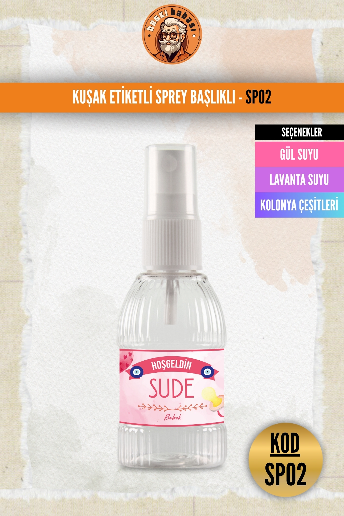 Etiket Baskılı Sprey Kapaklı Şişe Etiket Baskılı Sprey Kapaklı Şişe